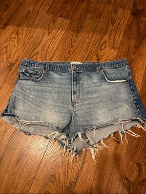 Abercrombie & Fitch Light Blue Distressed Denim Cutoff Shorts